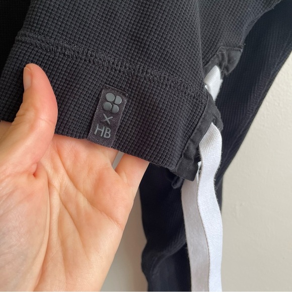 Sweaty Betty Halle Berry Hoodie sweatshirt cropped thermal activewear waffle XL - Picture 8 of 14